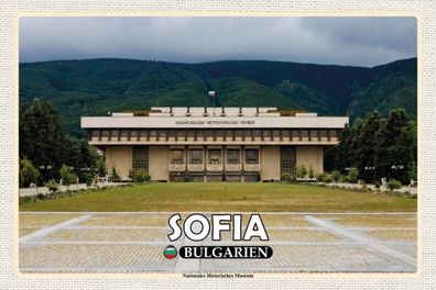 Holzschild 18x12 cm - Sofia Bulgarien Historisches Museum