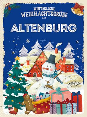Holzschild 30x40 cm - Weihnachtsgrüße Altenburg