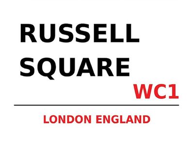 Blechschild 30x40 cm - London England Russell Square WC1