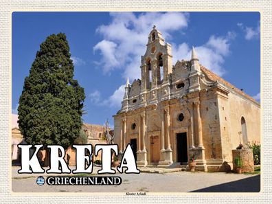 Blechschild 30x40 cm - Kreta Griechenland Kloster Arkadi