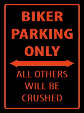 Holzschild 30x40 cm - Fahrrad Biker parking only