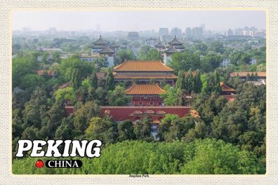 Holzschild 18x12 cm - Peking China Jingshan Park