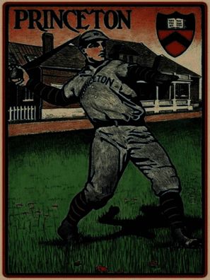 Holzschild 30x40 cm - Retro Princeton Baseball