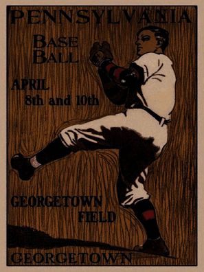 Holzschild 30x40 cm - Retro Pennsylvania Baseball April 8th