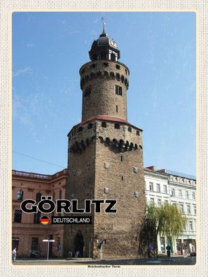 Blechschild 30x40 cm - Görlitz Reichenbacher Turm