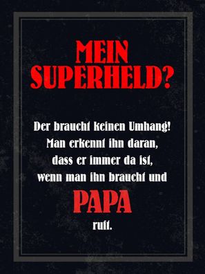 Holzschild 30x40 cm - Mein Superheld Papa
