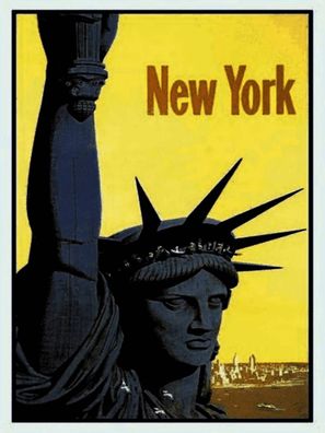 Blechschild 30x40 cm - Retro New York Statue of Liberty