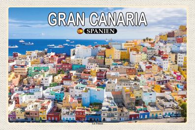 Holzschild 18x12 cm - Gran Canaria Spanein Las Palmas Stadt