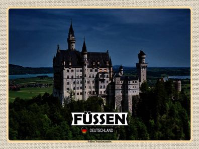 Holzschild 30x40 cm - Füssen Schloss Neuschwanstein