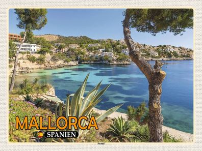 Blechschild 30x40 cm - Mallorca Spanien Strand Meer Urlaub Stadt