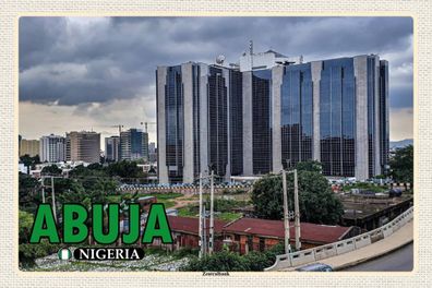 Holzschild 18x12 cm - Abuja Nigeria Zentralbank