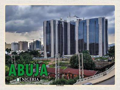 Holzschild 30x40 cm - Abuja Nigeria Zentralbank