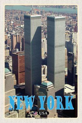 Blechschild 18x12 cm - New York USA World Trade Center