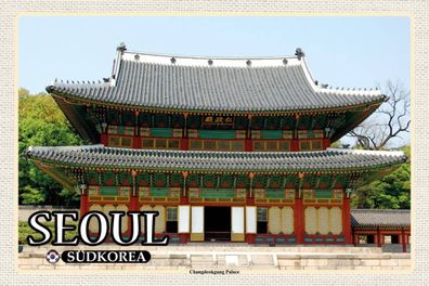 Holzschild 18x12 cm - Seoul Südkorea Changdeokgung Palace