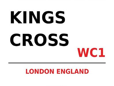 Holzschild 30x40 cm - London England Kings Cross Wc1
