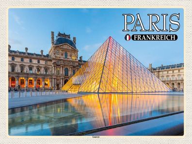 Holzschild 30x40 cm - Paris Frankreich Louvre Museum