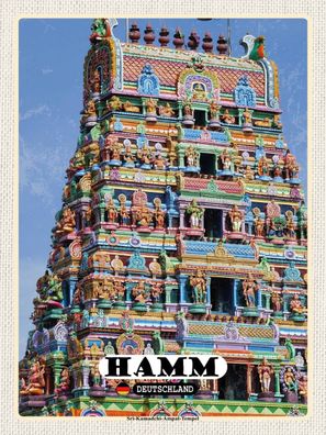 Holzschild 30x40 cm - Hamm Siri-Kamadchi-Ampal-Tempel