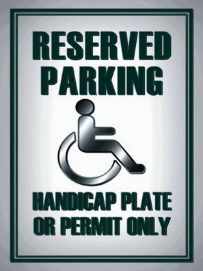 Holzschild 30x40 cm - Parken Parking handicap plate or