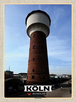 Holzschild 30x40 cm - Köln Wasserturm Bauwerk
