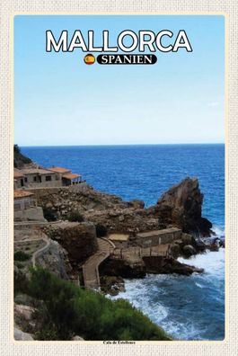Blechschild 18x12 cm - Mallorca Spanien Cala de Estellences