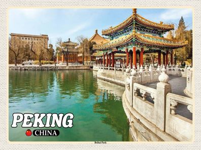 Blechschild 30x40 cm - Peking China Beihai Park Wand