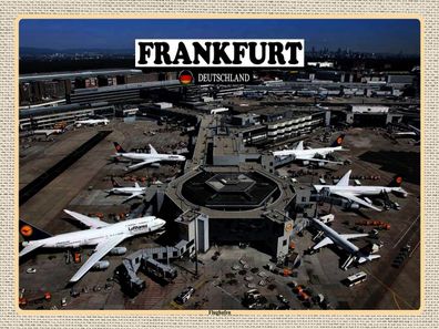Holzschild 30x40 cm - Frankfurt Flughafen Airport