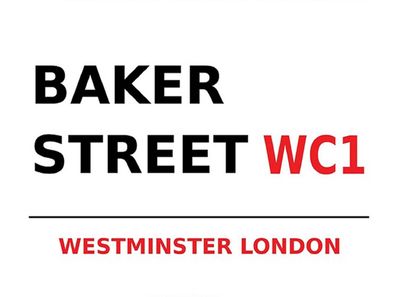Holzschild 30x40 cm - London Street Baker street WC1
