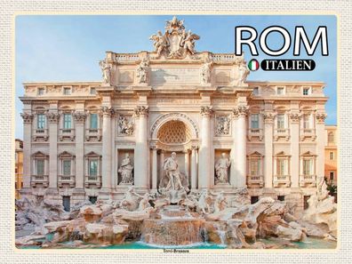 Blechschild 30x40 cm - Rom Italien Trevi Brunnen Skulptur