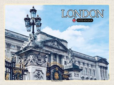 Blechschild 30x40 cm - London England Buckingham Palace
