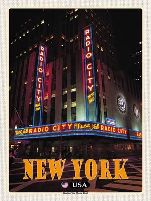 Blechschild 30x40 cm - New York USA Radio City Music Hall