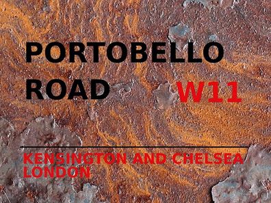 Blechschild 30x40 cm - London Portobello Road W11 Kensington