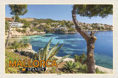 Holzschild 18x12 cm - Mallorca Spanien Strand MeerStadt