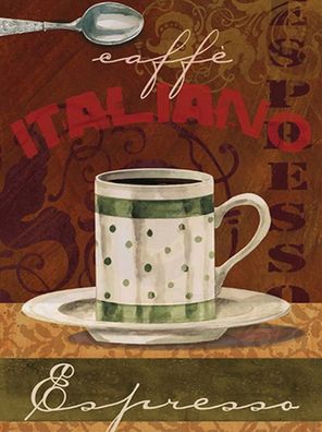 Blechschild 30x40 cm - Kaffee Caffe italiano Espresso Tasse
