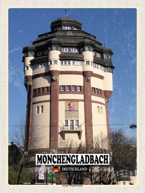 Holzschild 30x40 cm - Mönchengladbach Neuer Wasserturm