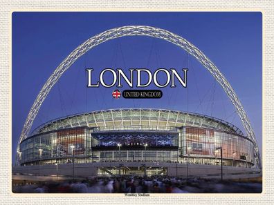 Holzschild 30x40 cm - Wembley Stadium London England
