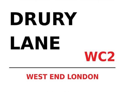 Blechschild 30x40 cm - London west end Drury Lane WC2