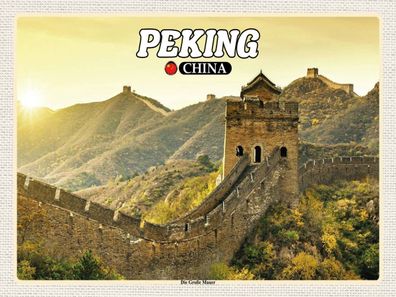 Blechschild 30x40 cm - Peking China Die Große Mauer