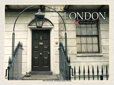 Holzschild 30x40 cm - London The Sherlock Holmes Museum
