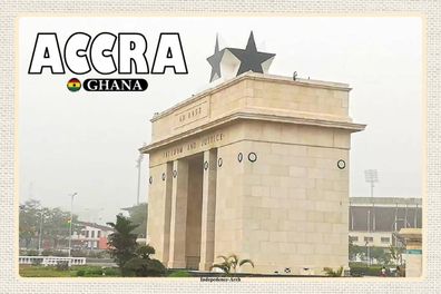 Blechschild 18x12 cm - Accra Ghana Independence-Arche