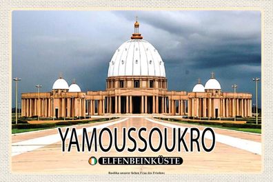 Blechschild 18x12 cm - Yamoussoukro Elfenbeinküste Basilika