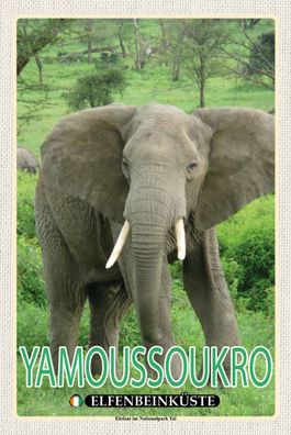 Holzschild 18x12 cm - Yamoussoukro Elfenbeinküste Nationalpark
