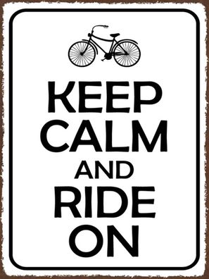 Blechschild 30x40 cm - Keep Calm and Ride on