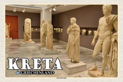Blechschild 18x12 cm - Kreta Griechenland Museum Iraklio