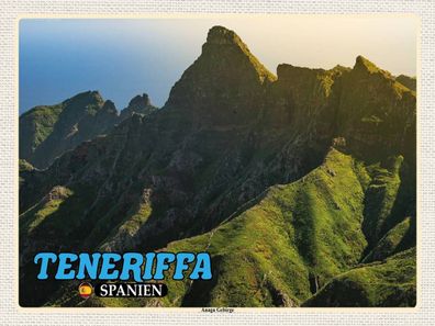 Blechschild 30x40 cm - Teneriffa Spanien Anaga Gebirge