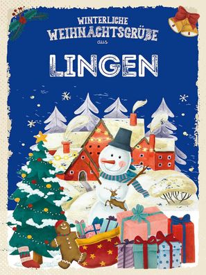 Blechschild 30x40 cm - Weihnachtsgrüße aus LINGEN