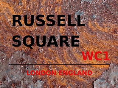 Holzschild 30x40 cm - London England Russell Square WC1
