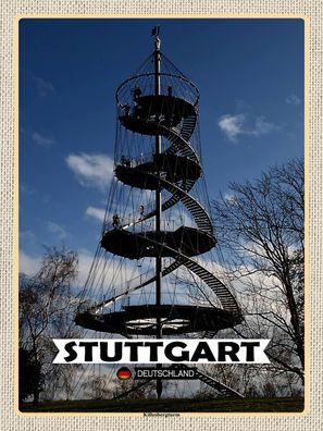 Blechschild 30x40 cm - Stuttgart Killesbergturm