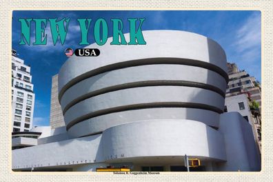 Holzschild 18x12 cm - New York USA Solomon R. Guggenheim Museum