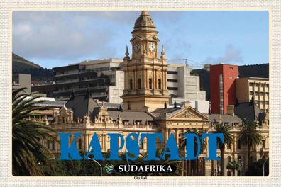 Blechschild 18x12 cm - Kapstadt Südafrika City Hall