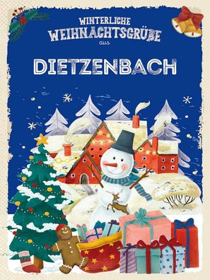 Holzschild 30x40 cm - Weihnachtsgrüße Dietzenbach